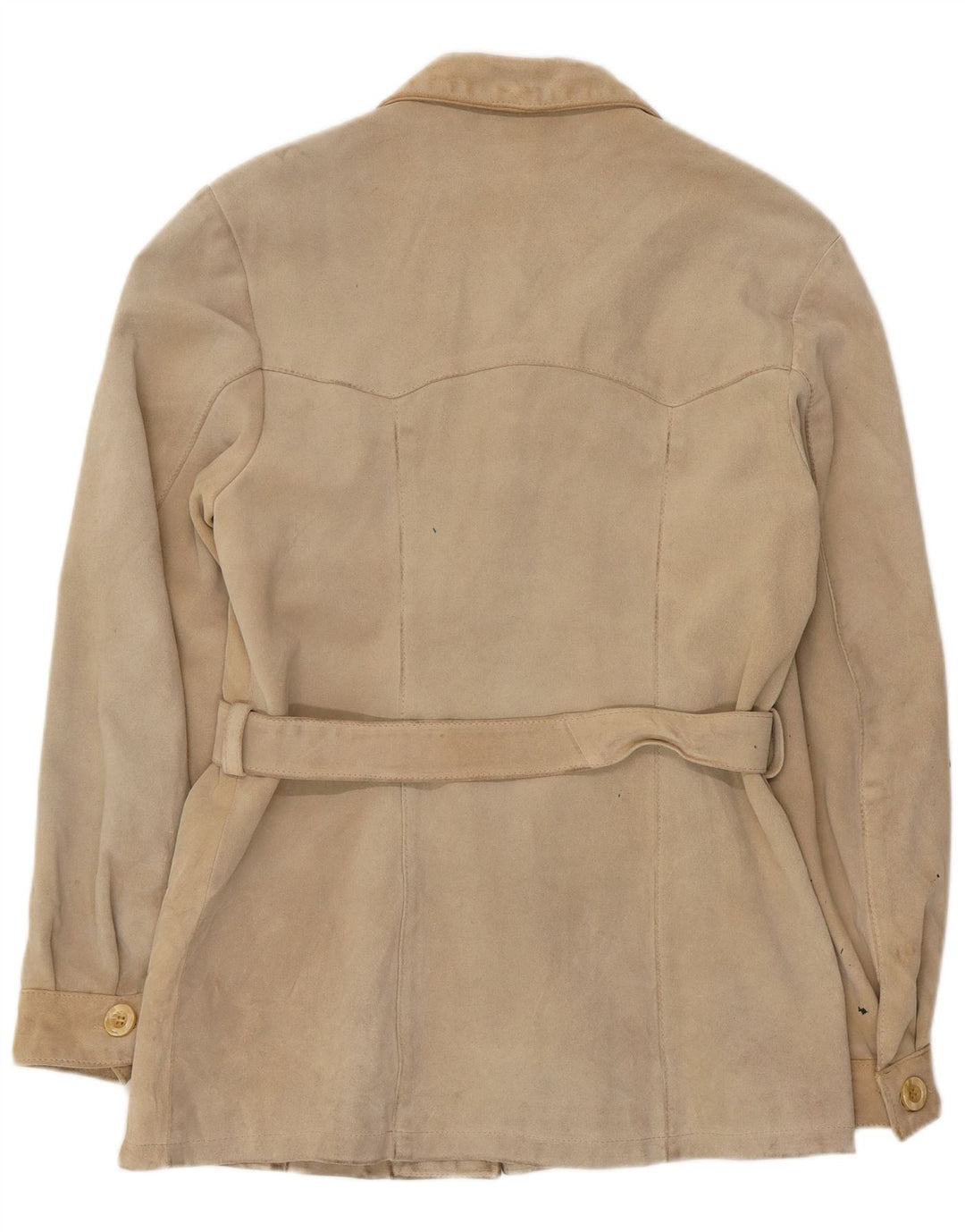 Chaqueta de ante vintage para mujer UK 12 Mediana Beige de cuero