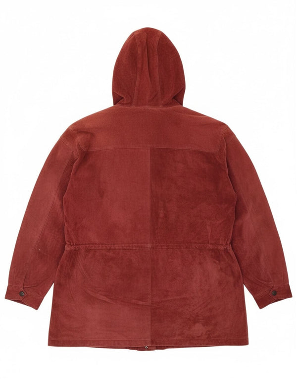 Miss Joy Abrigo de ante para mujer EU 44 XL Cuero burdeos