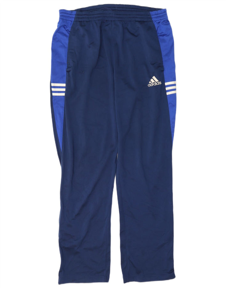 Adidas - Pantalón de chándal para hombre, talla grande, azul marino, color block, poliéster
