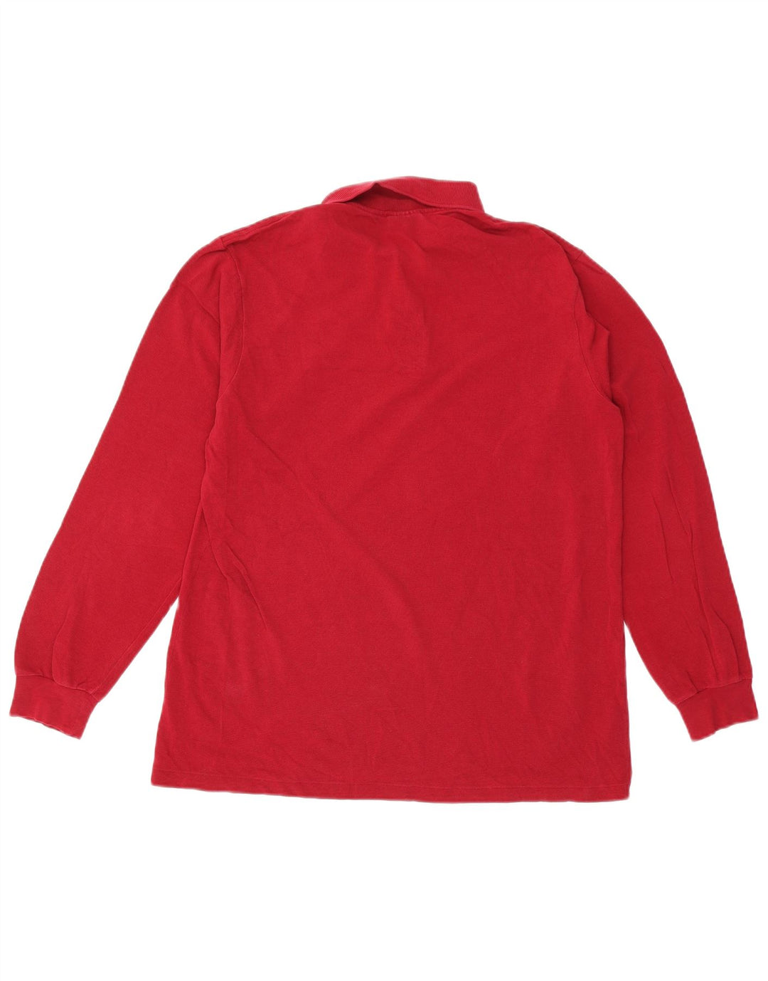 Lacoste Polo de manga larga para hombre talla 4 mediano algodón rojo