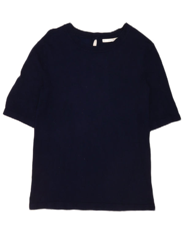 Zara Womens T-Shirt Top UK 14 Large Navy Blue