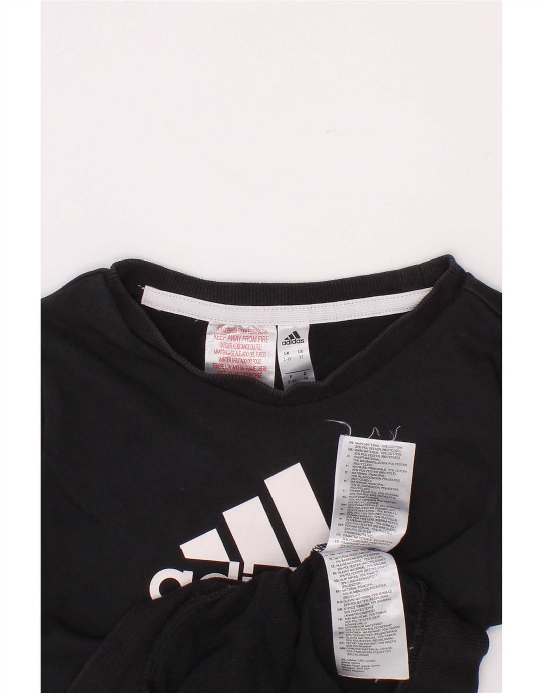 Adidas - Sudadera gráfica para niños (2-3 años), color negro