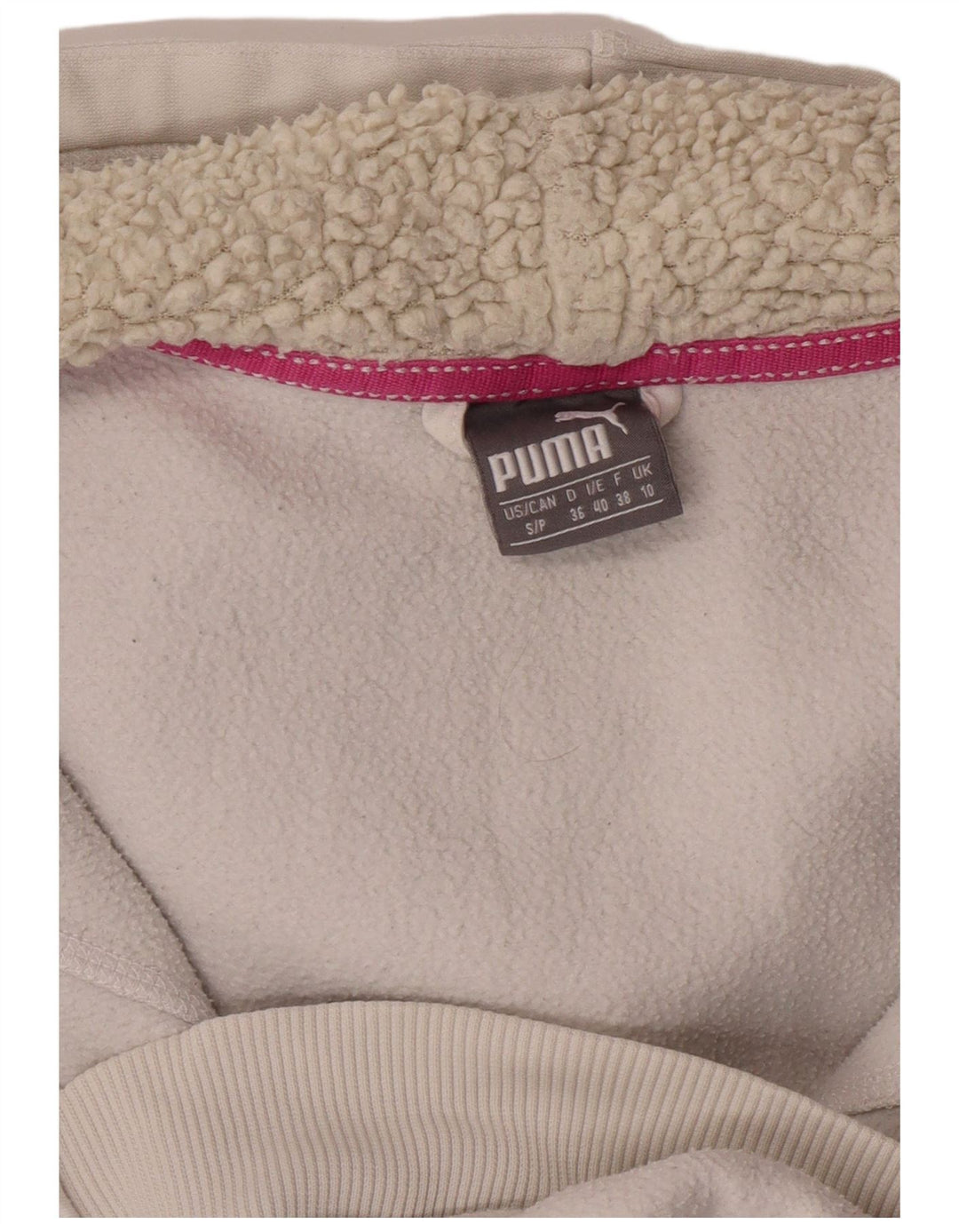 PUMA Sudadera con capucha y cremallera para mujer UK 10 Small White