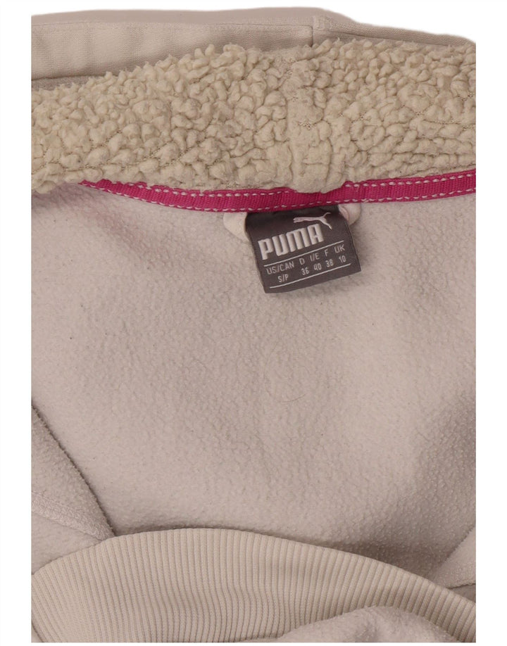 PUMA Sudadera con capucha y cremallera para mujer UK 10 Small White