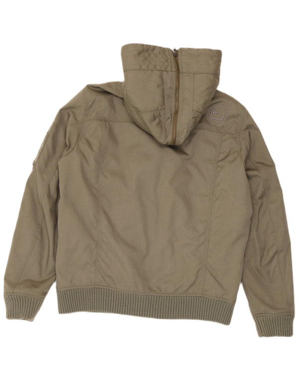 Penn-rich Chaqueta bomber acolchada con capucha para hombre UK 40 Large Khaki Nylon
