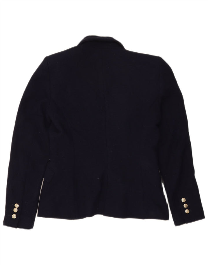 Zara Chaqueta Blazer De 1 Botón Para Mujer UK 42 Poliéster Azul Marino Mediano