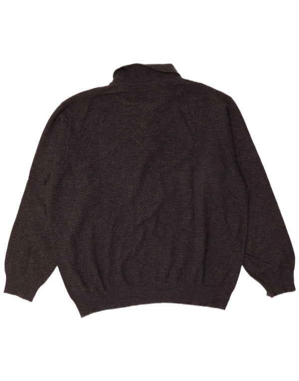 Benetton Jersey De Cuello Polo Hombre XL Gris Lana Nueva