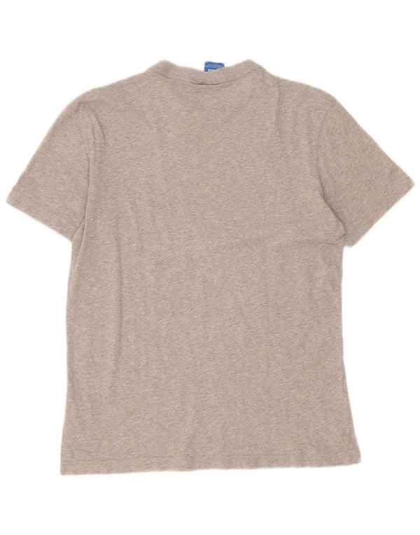 Adidas - Camiseta gráfica para hombre, talla pequeña, algodón moteado gris