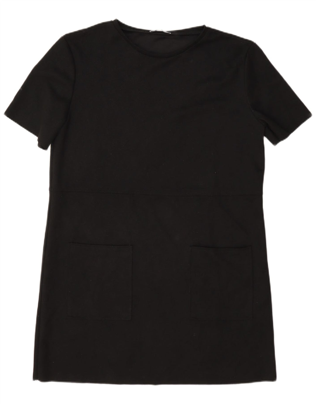 Zara Vestido Camiseta Mujer UK 46 Grande Poliéster Negro