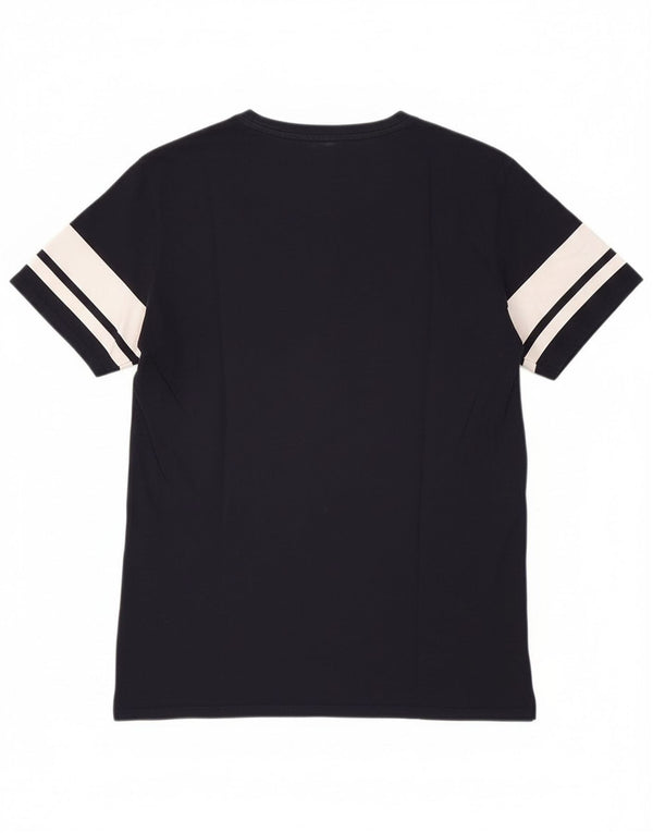 Tommy Hilfiger Camiseta gráfica para hombre Top Medium Azul marino Colorblock Algodón