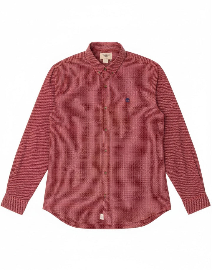 Camisa Timberland Slim Fit para hombre, talla grande, cuadros rojos