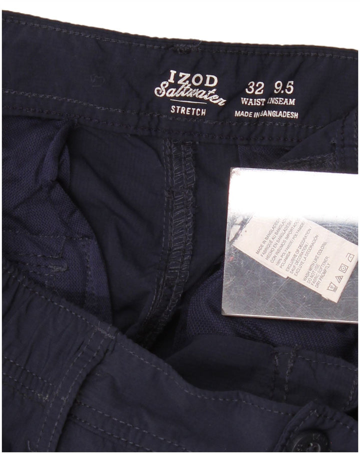 IZOD Shorts cargo de agua salada para hombre W32 Medium Azul marino Poliamida