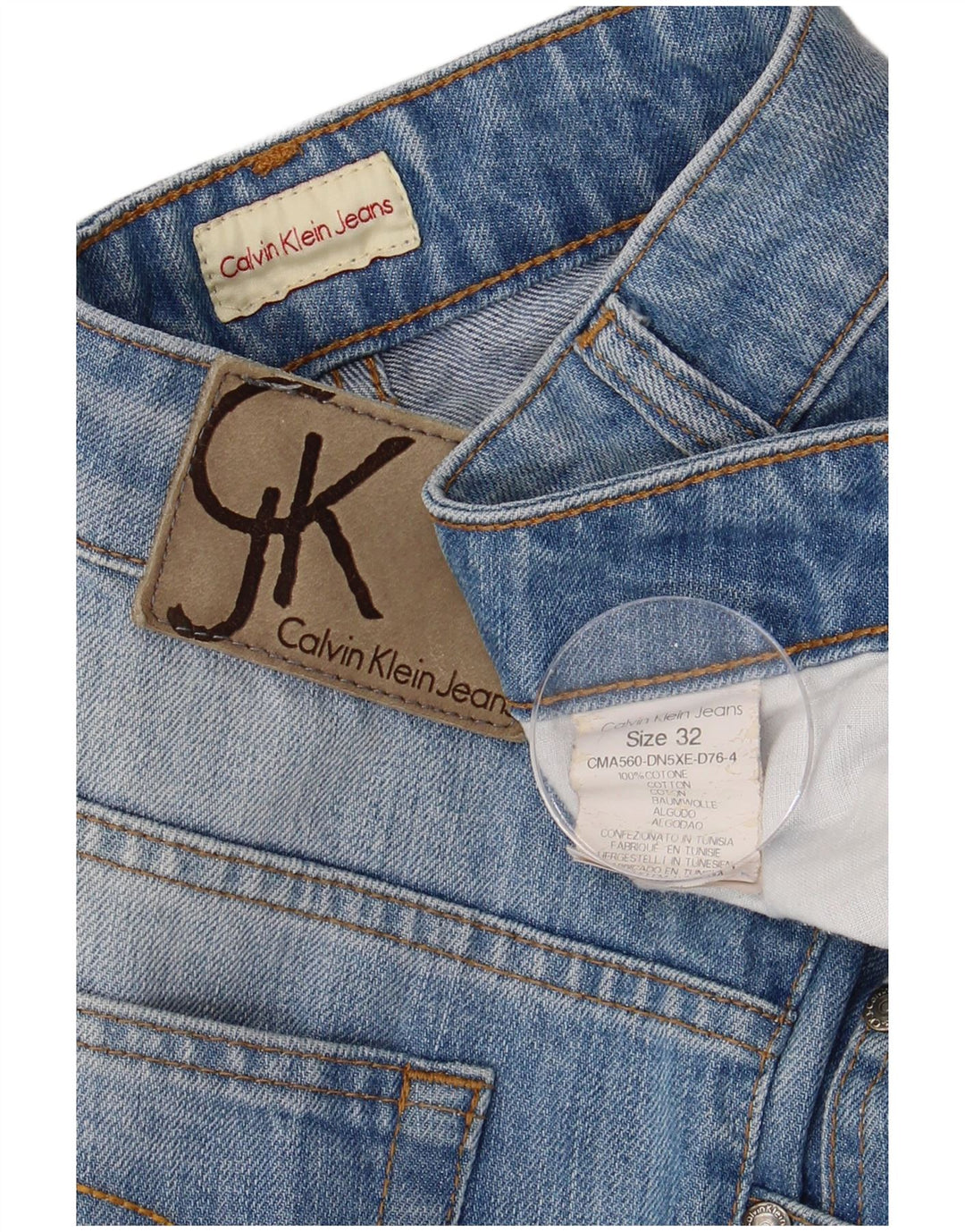 CALVIN KLEIN Vaqueros rectos para hombre W32 L32 Algodón azul