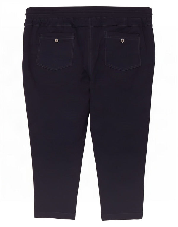 Marks & Spencer Pantalones Capri Rectos para Mujer UK 20 2XL W21 L24 Azul Marino