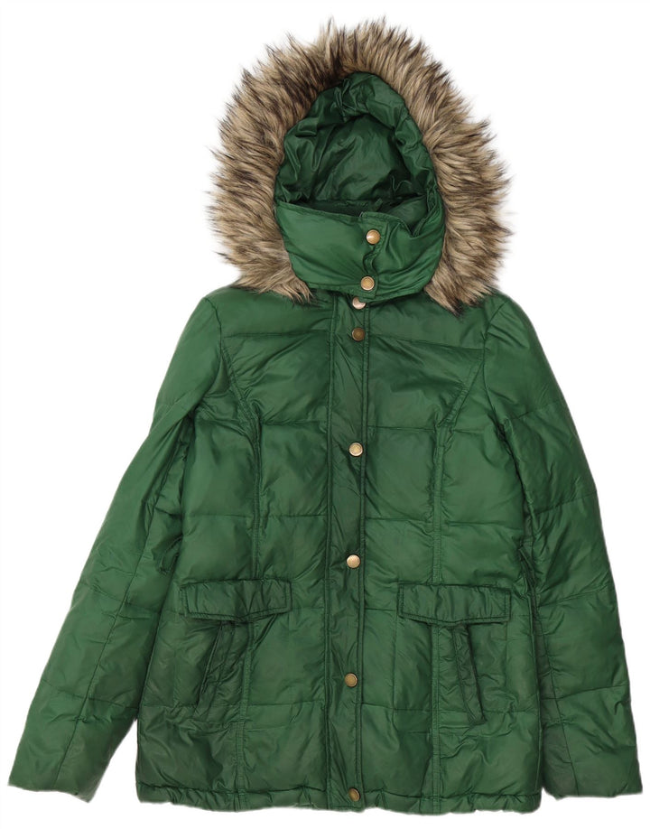 Esprit - Chaqueta acolchada con capucha para mujer, talla 40, color verde medio