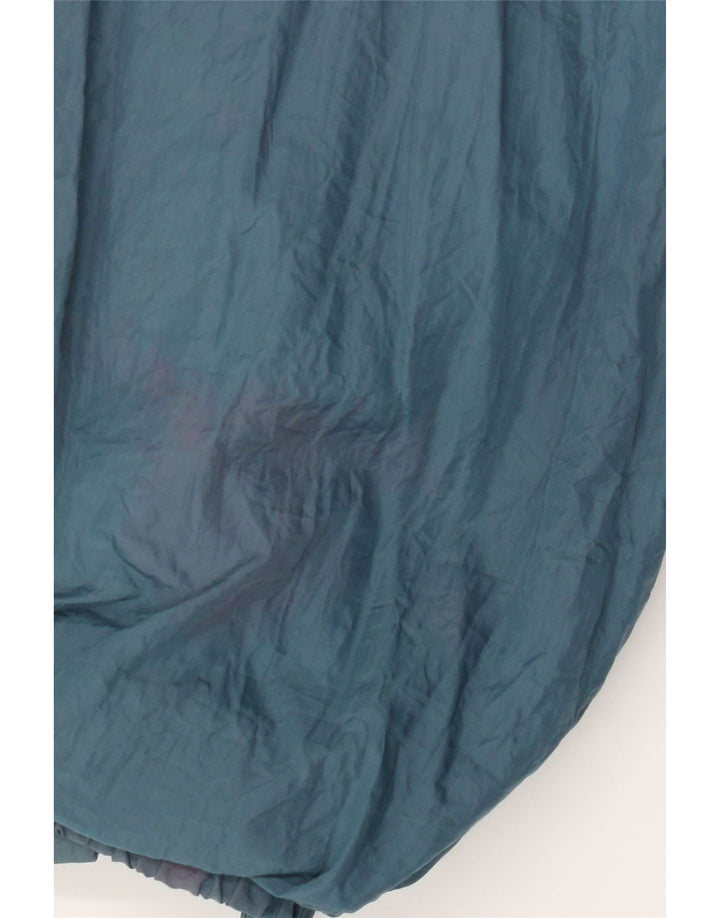Vintage hombres chándal top chaqueta medio azul geométrico poliamida