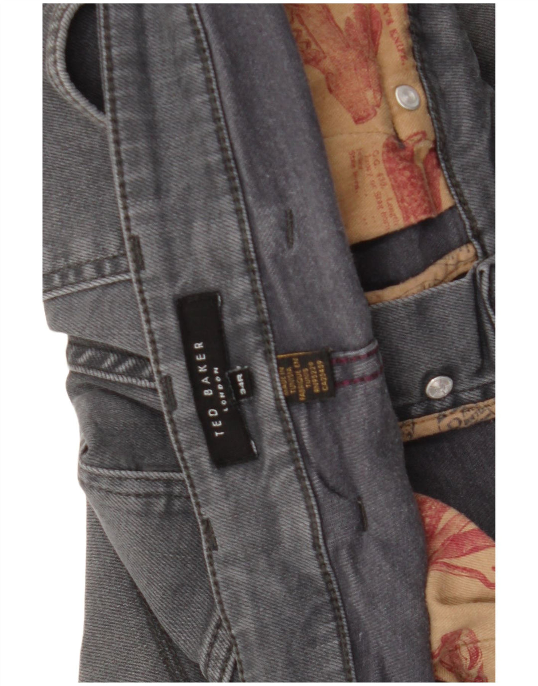 Vaqueros ajustados para hombre de Ted Baker W34 L31 Gris