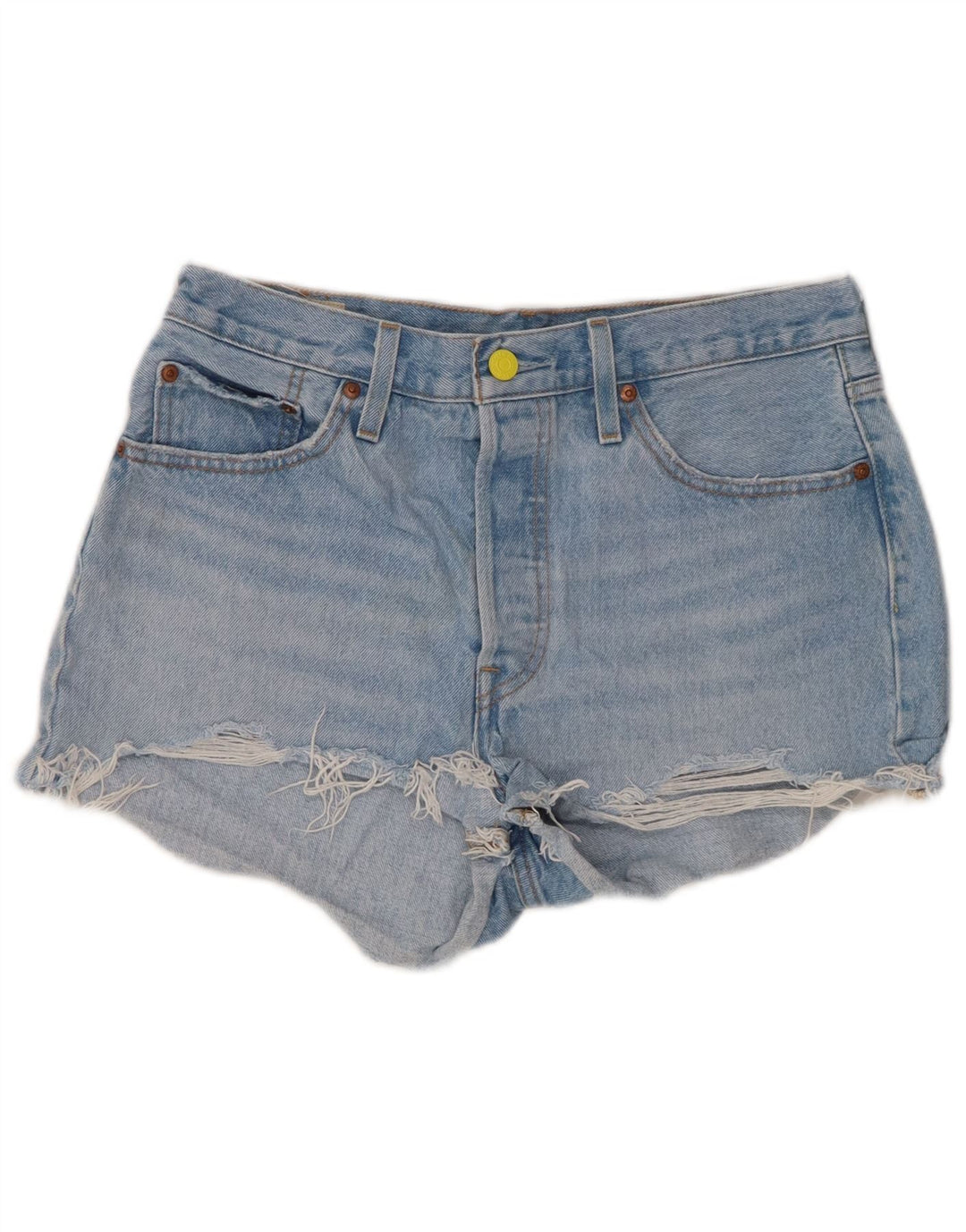 LEVI'S Mujer 501 Shorts De Mezclilla W29 Algodón Azul Medio