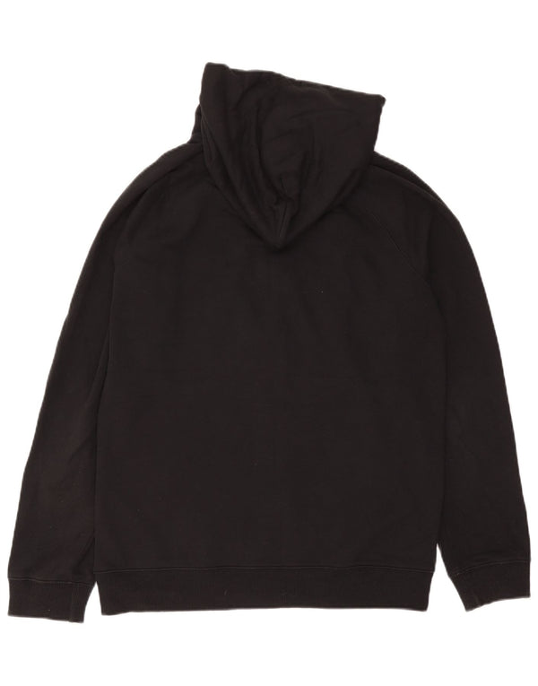 Quiksilver Sudadera con capucha y cremallera para hombre, talla pequeña, algodón negro
