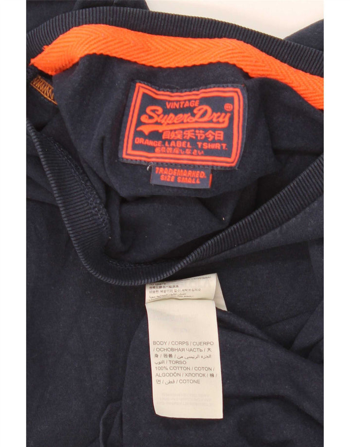 Superdry Hombre Camiseta Top Small Azul Marino Algodón