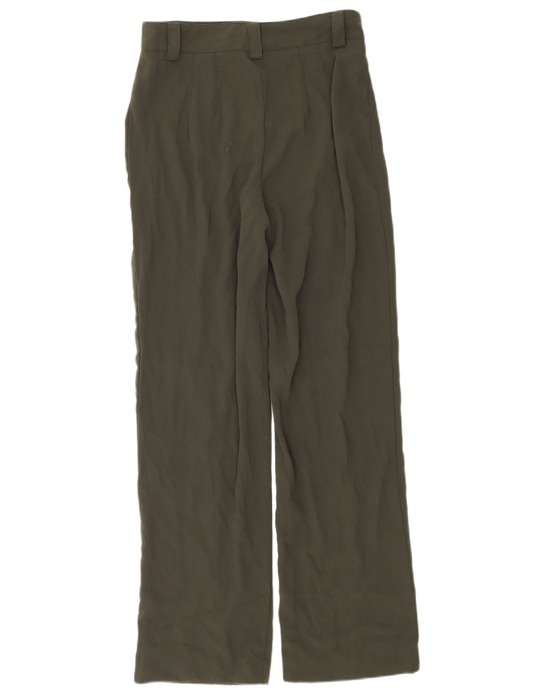 Zara Mujer Pantalones Casuales Pegged Medianos W28 L32 Poliéster Caqui