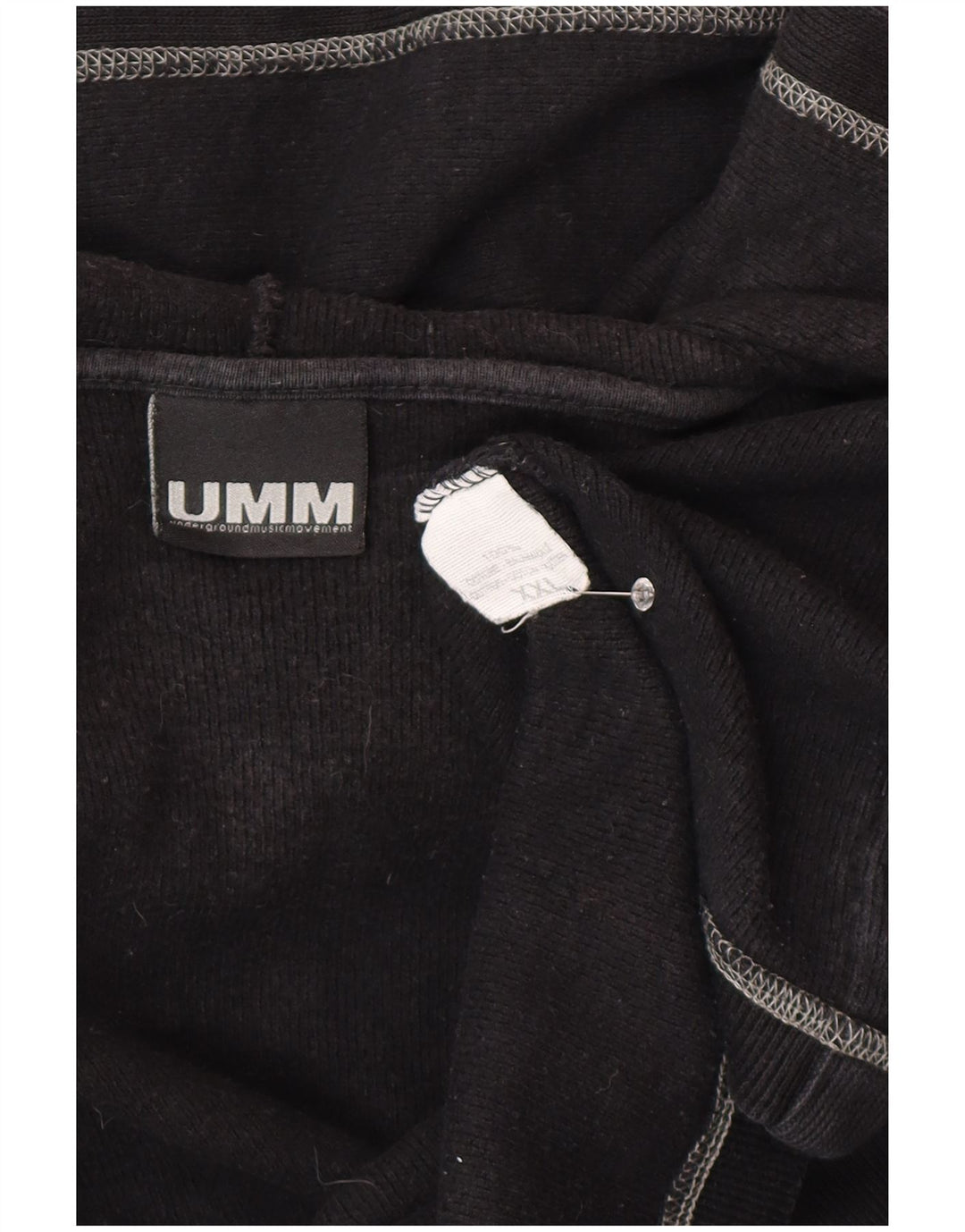 UMM Suéter tipo cárdigan con capucha para hombre 2XL Algodón negro