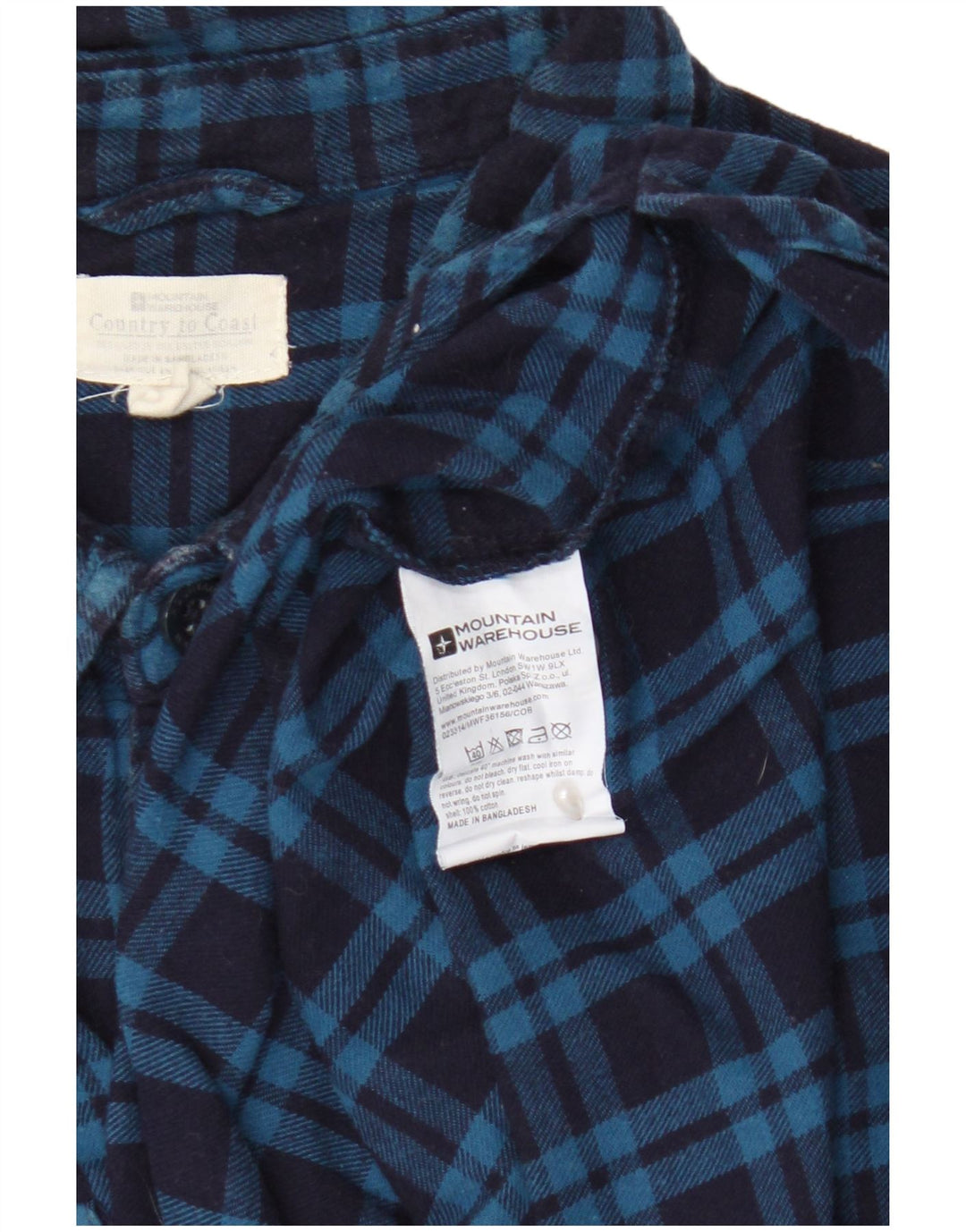 Camisa de franela para hombre de Mountain Warehouse Algodón a cuadros azules grandes