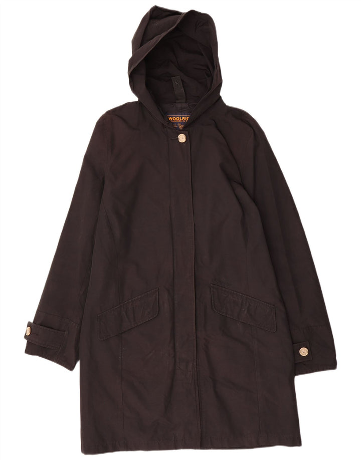 Woolrich Abrigo con capucha para mujer UK 46 Grande Algodón negro
