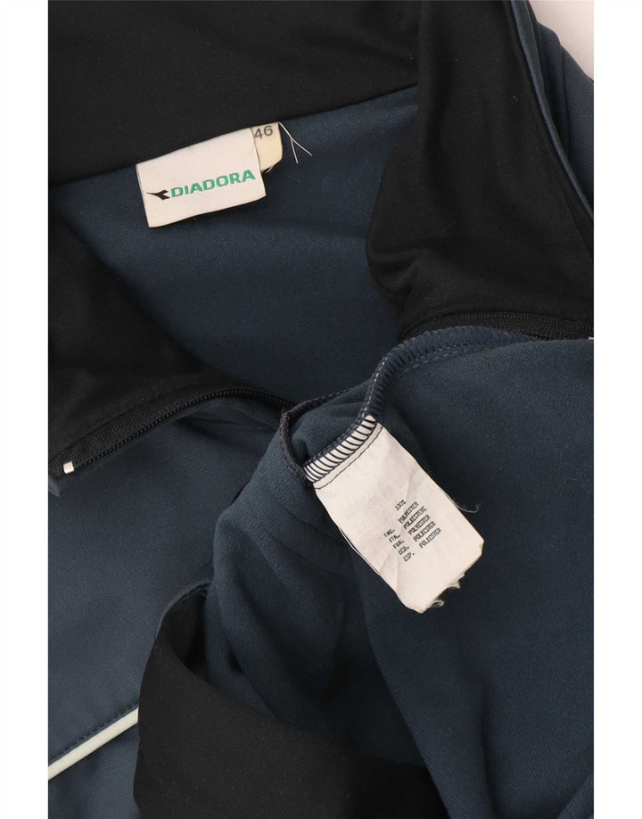 Diadora Hombre Chándal Top Jacket IT 46 Small Azul Colorblock Poliéster