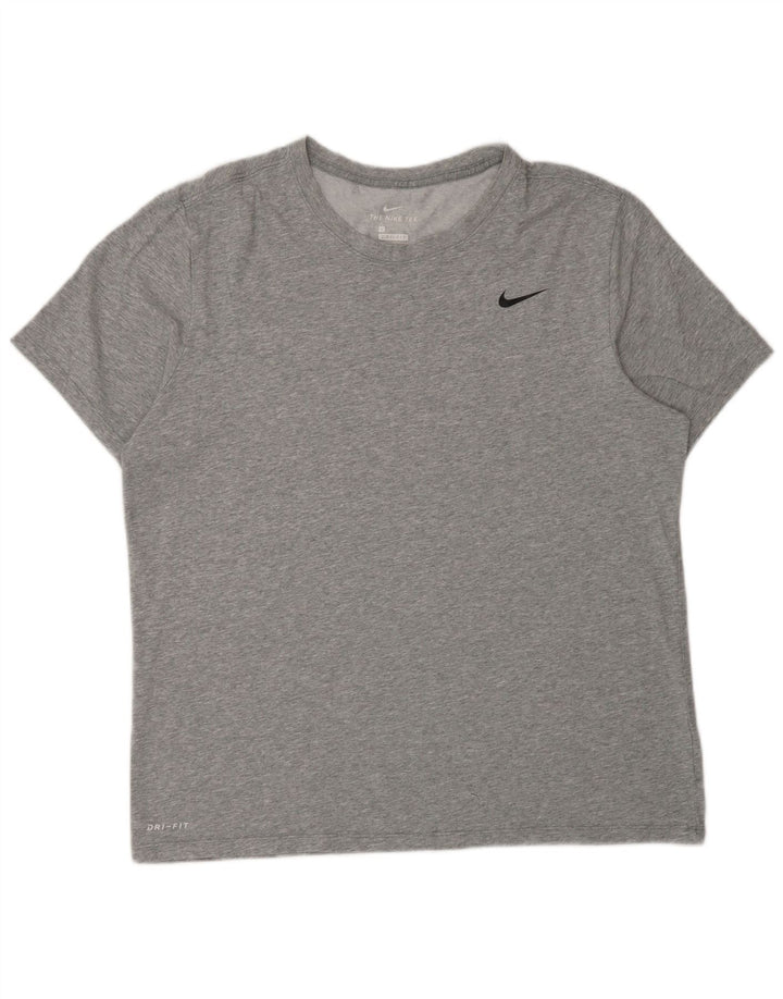 NIKE Camiseta Dri Fit para hombre, talla grande, gris