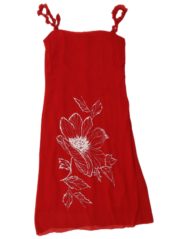Valentino Vestido lencero para mujer Reino Unido 10 Pequeño Rojo Floral Sintético