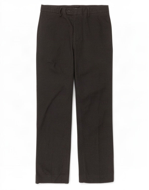Zara Pantalón de traje recto para hombre EU 44 Large W34 L30 Gris a rayas