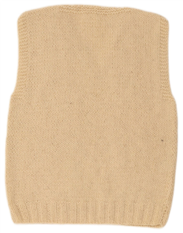 Vintage Hombres Chaleco Tank Top Medio Beige