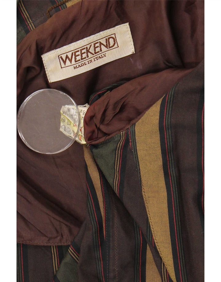 Weekend Chaqueta tipo blazer para mujer con 1 botón, talla 44, talla grande, multicolor, a rayas