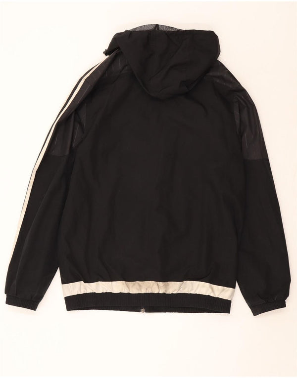 ADIDAS Chaqueta impermeable con capucha para hombre UK 38 Mediano Negro Colorblock Poliéster