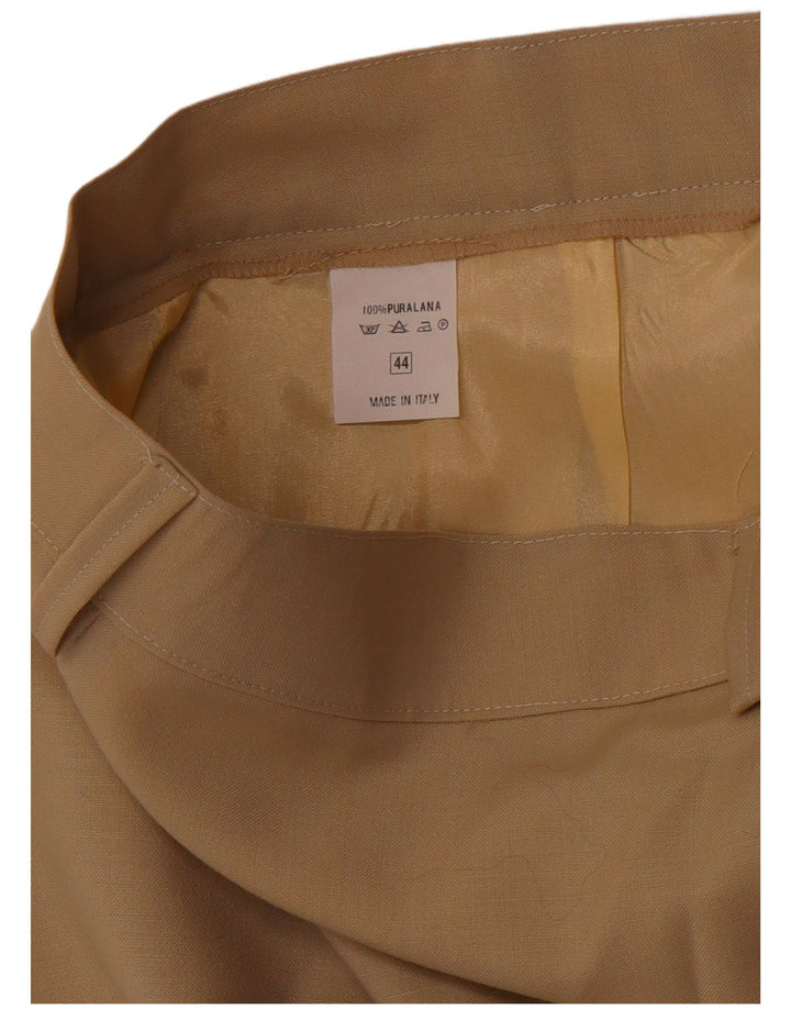 VINTAGE Falda lápiz para mujer IT 44 Mediana W28 Lana marrón