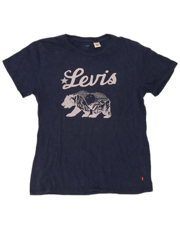 Levi's Camiseta gráfica para hombre Top grande de algodón azul marino