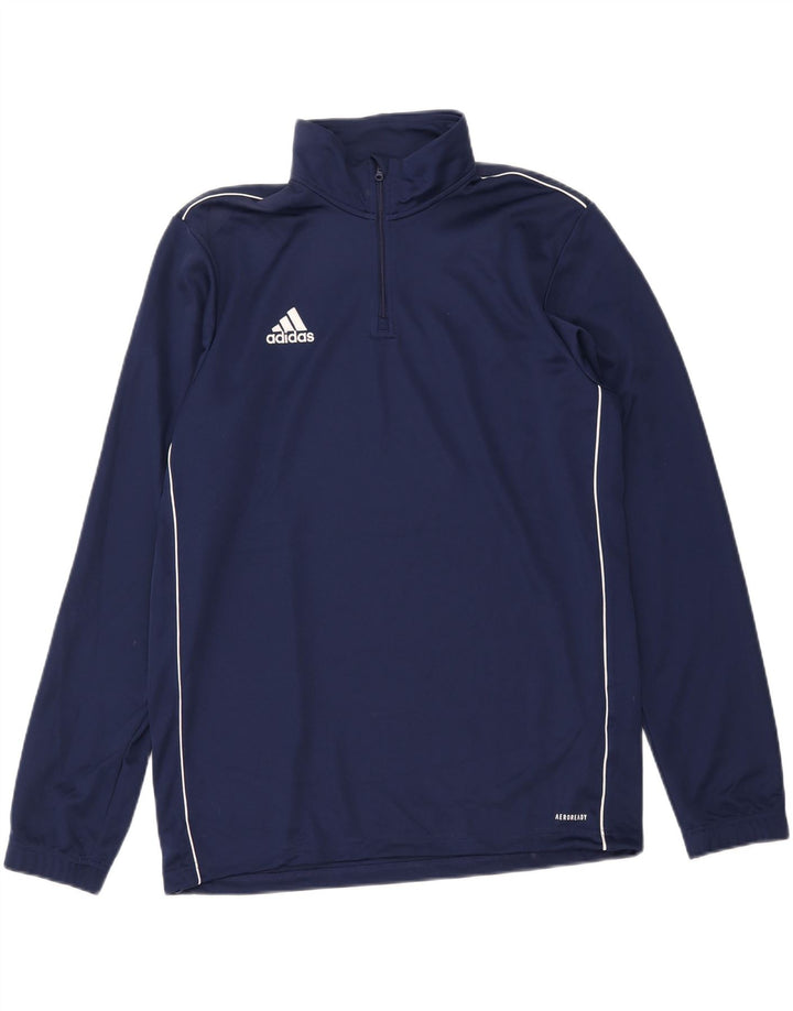 Adidas Hombre Aeroready Zip Neck Jersey Chándal Top Grande Azul Marino