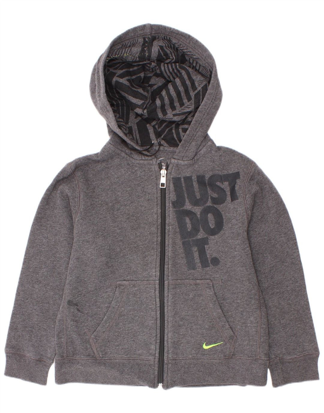 Nike Sudadera con capucha y cremallera gráfica para niños 6-7 años Gris