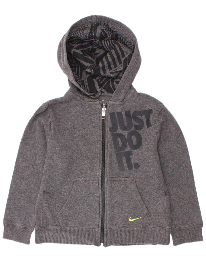 Nike Sudadera con capucha y cremallera gráfica para niños 6-7 años Gris