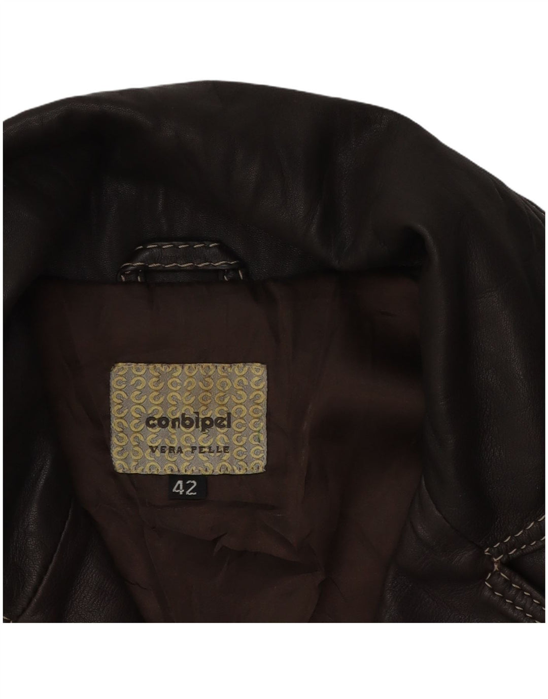 CONBIPEL Chaqueta de cuero para mujer IT 42 Cuero marrón medio