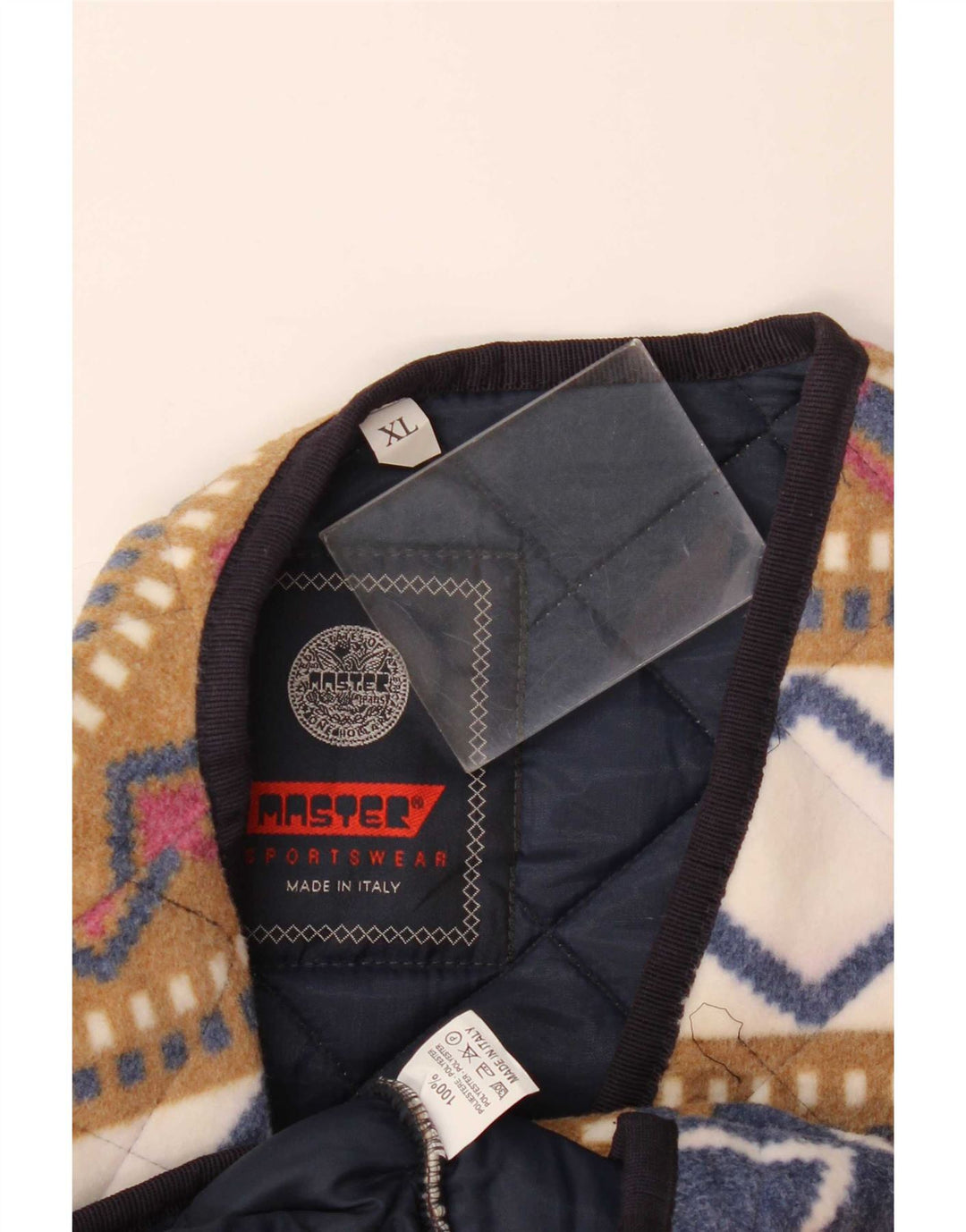 Master Chaleco polar para hombre UK 42 XL Poliéster geométrico multicolor