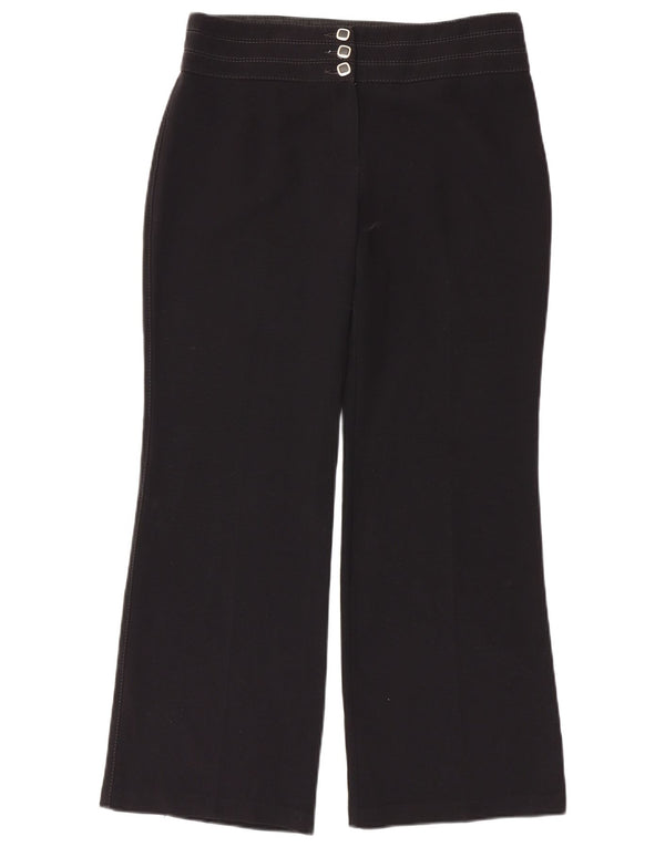 Marks & Spencer Pantalones casuales de pierna ancha para mujer UK 12 Medium W32 L29 Negro