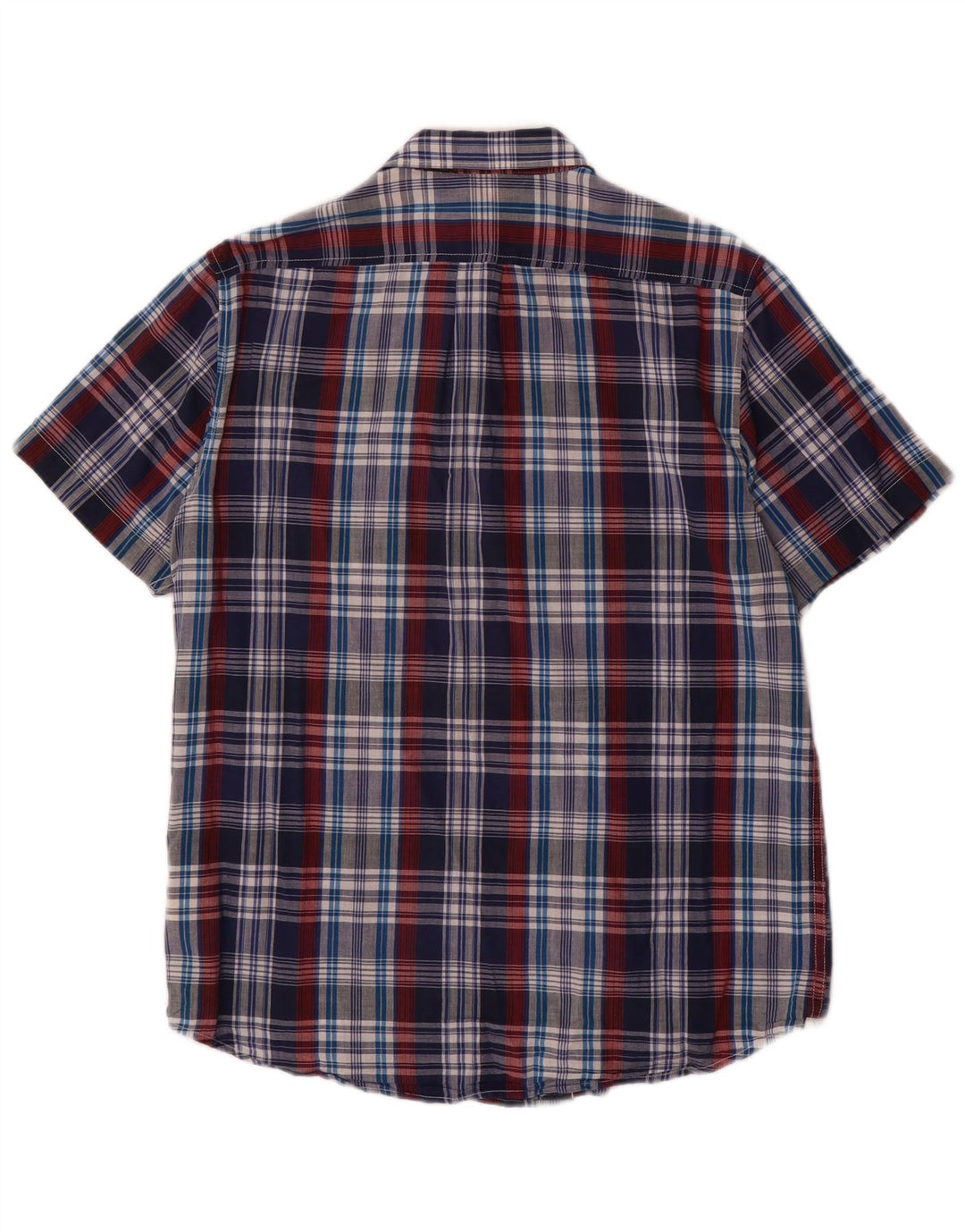 LEE Camisa de manga corta para hombre con ajuste regular y algodón a cuadros azul marino grande