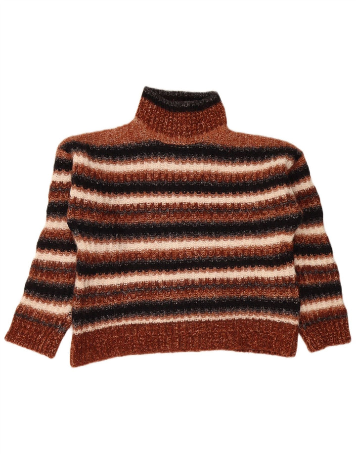 Massimo Dutti Jersey Corto con Cuello Alto para Mujer UK 44 Marrón Medio