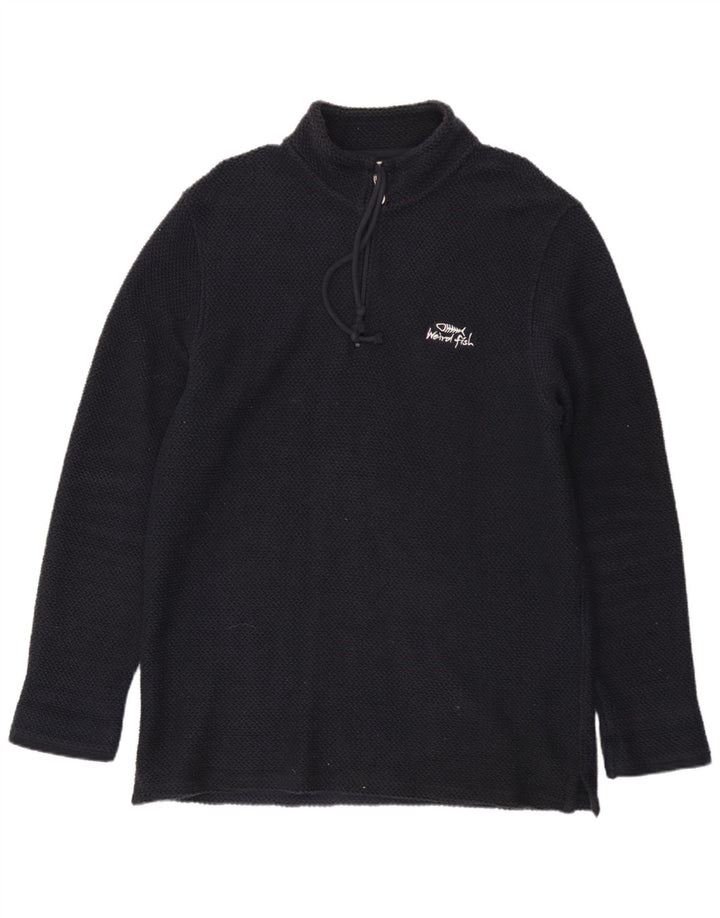 Weird Fish - Sudadera con cuello y cremallera para hombre, talla grande, algodón, color azul marino
