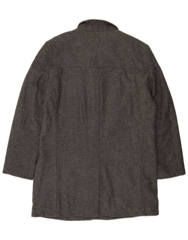 Bruno Banani Abrigo para hombre UK 44 2XL Lana gris a rayas