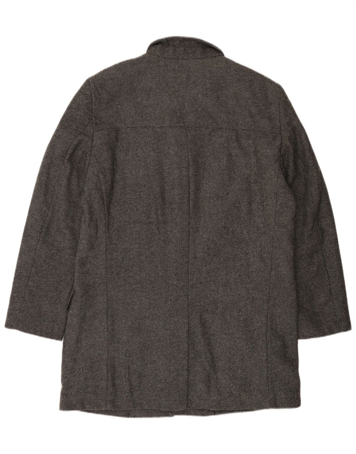 Bruno Banani Abrigo para hombre UK 44 2XL Lana gris a rayas