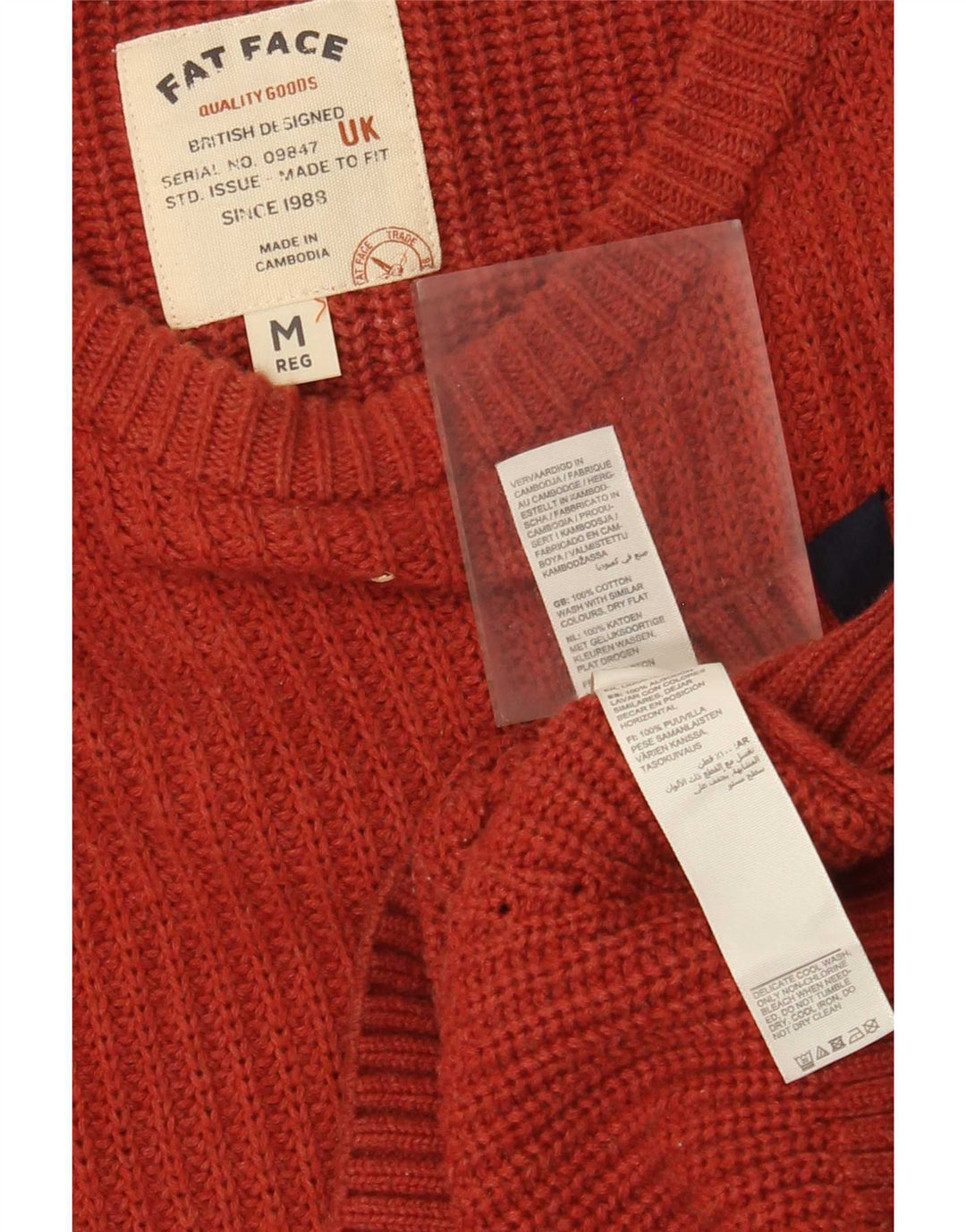 Jersey con cuello barco para hombre de Fat Face Algodón rojo medio