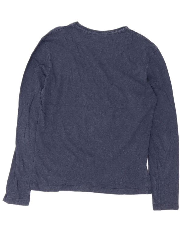 CALVIN KLEIN Top gráfico para hombre manga larga pequeño algodón azul marino